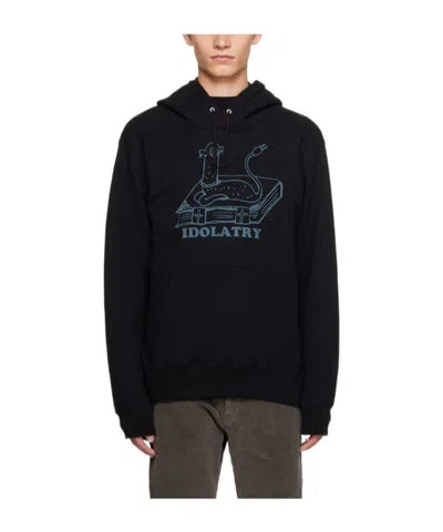 Undercover Hooded Long-sleeved Sweater In Black