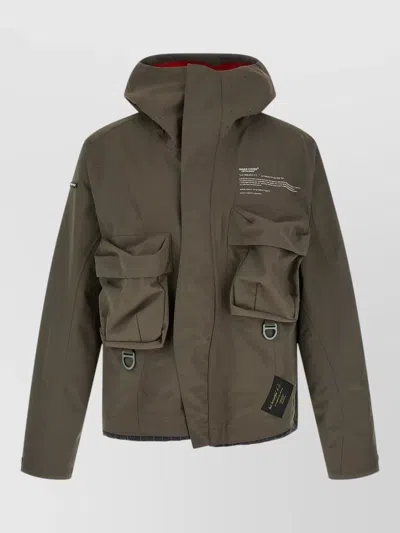 Undercover Hooded Parka Front And Back Pockets In Green