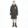 Undercover Hooded Trench Coat With Relaxed Fit In Black