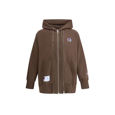 Undercover X Champion Hoodie In Brown