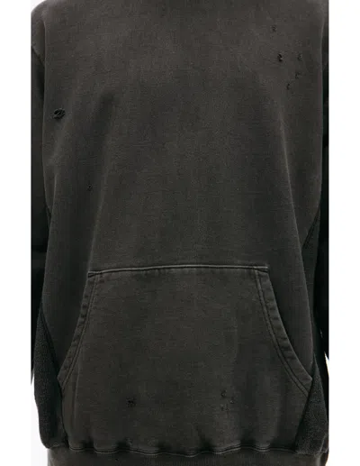 Undercover Hoodie With Scuffed Effect In Grey