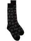 Undercover Intarsia-knit Socks In Black