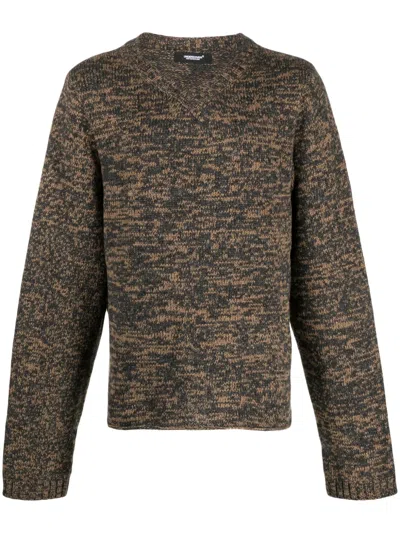 Undercover Intarsia-knit Wool Jumper In Brown