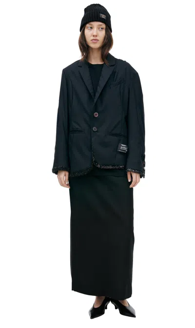 Undercover Jacket With Glitter Trim In Black