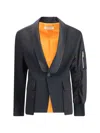 Undercover Shawl-lapel Bomber Jacket In Black