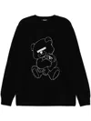 Undercover Men S Teddy Bear Signature Crewneck Sweatshirt In Black