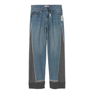 Undercover Jeans With Sweats Cut And Sew In Blue