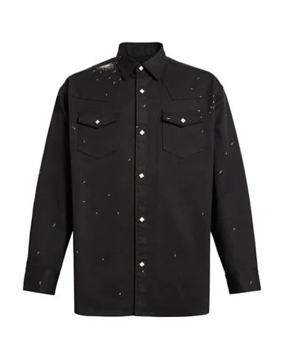 UNDERCOVER UNDERCOVER JUN TAKAHASHI MAN DENIM SHIRT BLACK SIZE 4 POLYESTER, COTTON