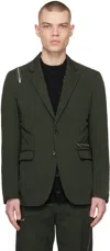 Undercover Khaki Zip Blazer In Khaki Green