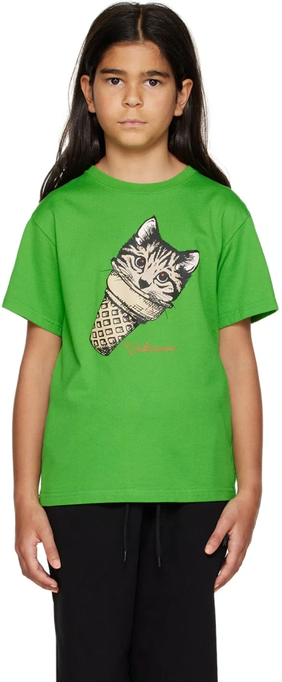 Undercover Kids Green Cat T-shirt