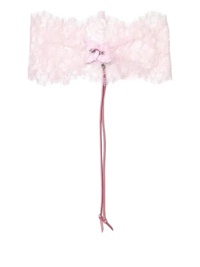 Undercover Lace-detailing Choker In Pink
