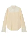 Undercover Lace-trimmed Blouse In Neutral