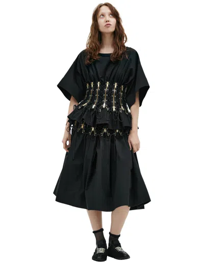 Undercover Lace-up Top In Black