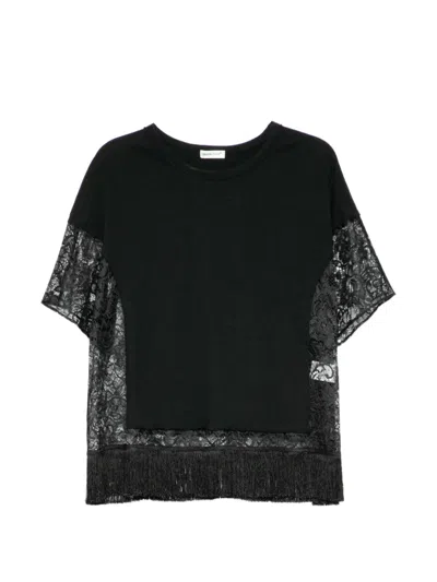 Undercover Lace-embellished T-shirt In Black