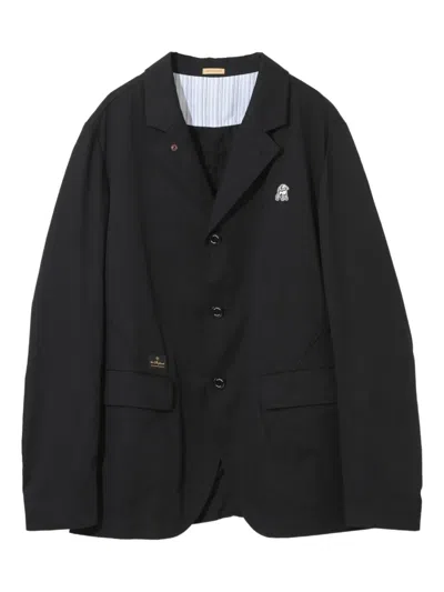 Undercover Lamb-embroidered Button Jacket In Black