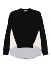 Undercover Layered Cotton Sweatshirt In Black
