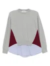 Undercover Layered Cotton Sweatshirt In Gray