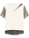 Undercover Layered Cotton T-shirt In Neutrals