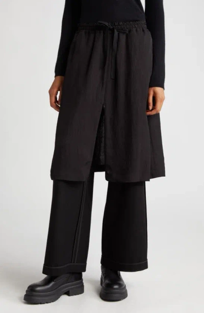 Undercover Layered Drawstring Wool Pants In Black