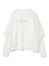 Undercover Layered Flutter-sleeve Sweatshirt In White