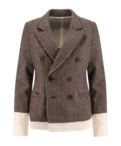 UNDERCOVER UNDERCOVER LAYERED HEM HERRINGBONE JACKET