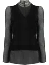Undercover Layered High-neck Top In Black