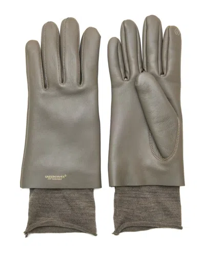 Undercover Layered Lambskin-leather Gloves In Brown