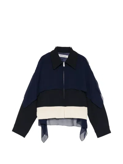 Undercover Layered-design Jacket In Blue