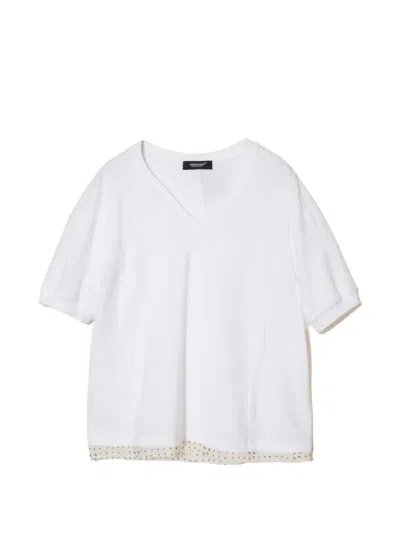 Undercover Layered-hem V-neck T-shirt In White