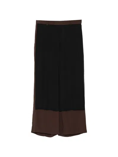 Undercover Layered-panel Trousers In Brown
