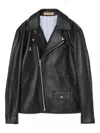 Undercover Leather Biker Jacket In Black