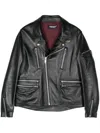 Undercover Leather Biker Jacket In Black