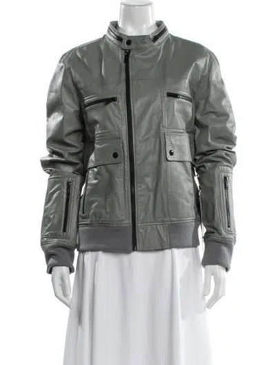 Pre-owned Undercover Leather Jacket W/ Tags In Grey