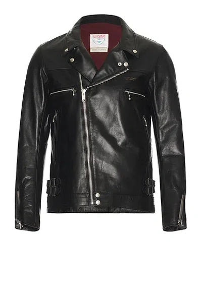 Undercover Leather Rider Jacket In Black