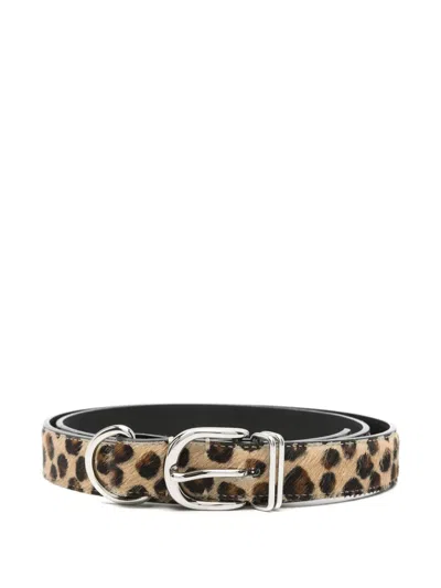 Undercover Leopard-print Belt In Brown