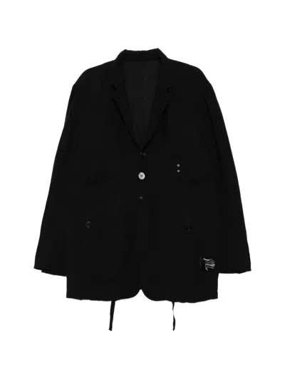 Undercover Linen Blazer In Black