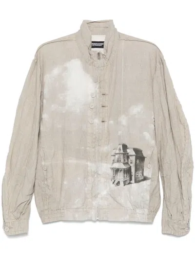 Undercover Linen Bomber Jacket In Neutrals