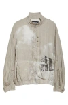 Undercover Linen Bomber Jacket In Natural Base