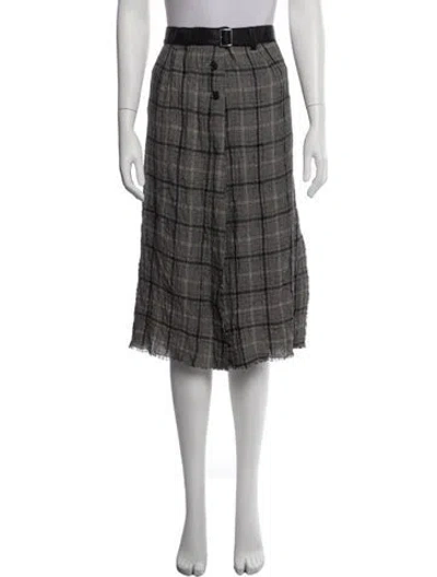Pre-owned Undercover Linen Midi Length Skirt In Black