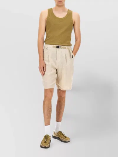 UNDERCOVER LINEN SHORTS BELTED WAIST