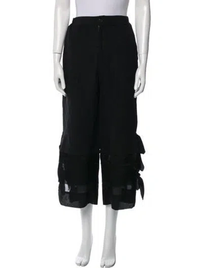 Pre-owned Undercover Linen Wide Leg Pants In Black