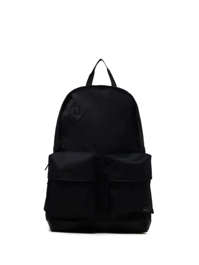 Undercover Zip-pocket Twill Backpack In Black