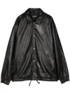 Undercover Logo-appliqué Leather Jacket In Black