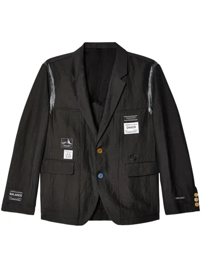 Undercover Signature Labels Supple Jacket In Charcoal