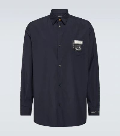 Undercover Logo Cotton-blend Shirt In Blue