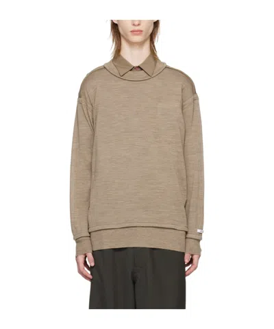Undercover Logo Decorative Sewing Knitted Pullover In Brown