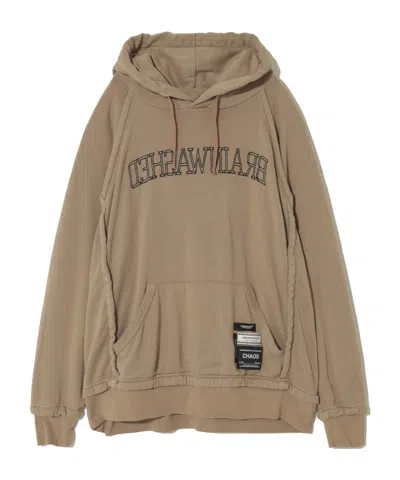 Undercover Logo Embroidered Hooded Sweater In Brown