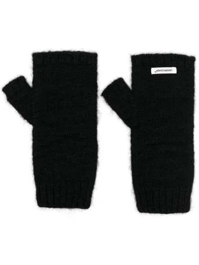 Undercover Logo-patch Brushed Gloves In Black