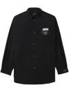 Undercover Logo-patch Cotton-blend Shirt In Black