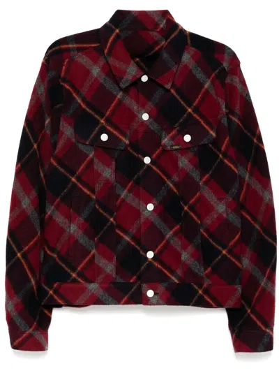 Undercover Logo Patch Shirt Jacket In Red